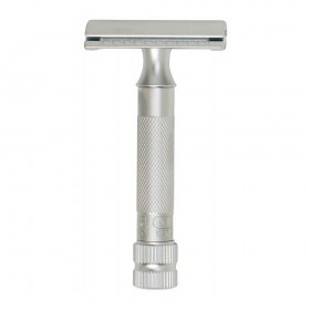 Aparat de ras safety razor cu cap cu pieptene închis Merkur 34C Matt Chrome